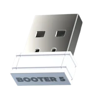 a white usb stick with the word booster 6 on it